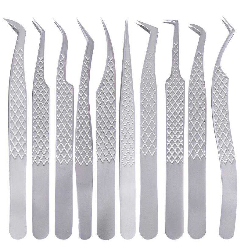 Precision Gold Feather False Eyelash Tweezers for Lash Artists - High-Precision Sandblasted Fiber Tip for Individual Lash Application and Blooming.