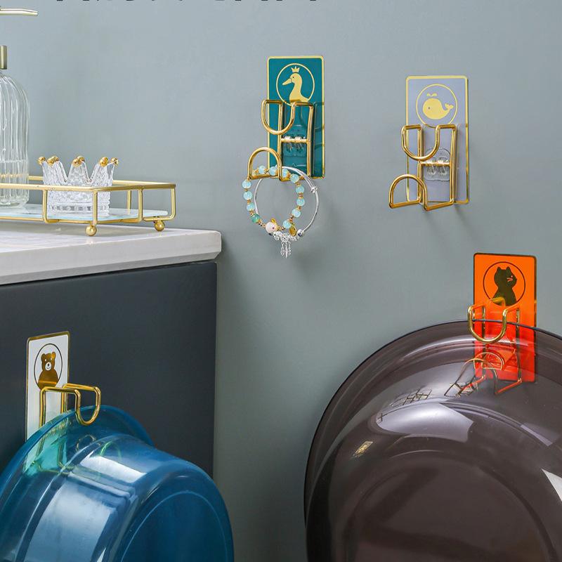 Gancio Lavabo Senza Foratura Portaoggetti Lavabo Scaffale Portaoggetti Bagno Porta Asciugamani