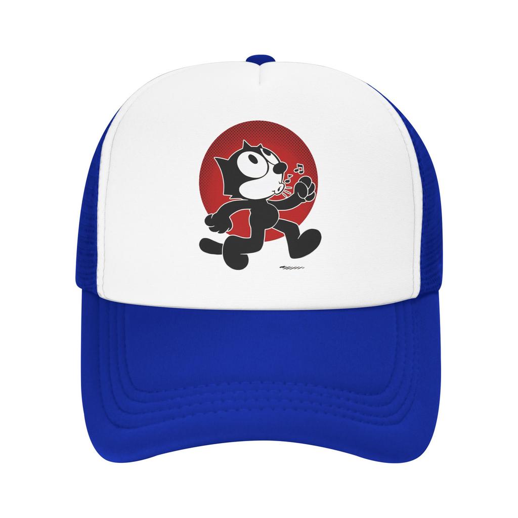 S Funny Felixed The Cat Trucker Caps Unisex Hat Sun Hats Sports Cap Adjustable Polyester Mesh Baseball Cap Summer