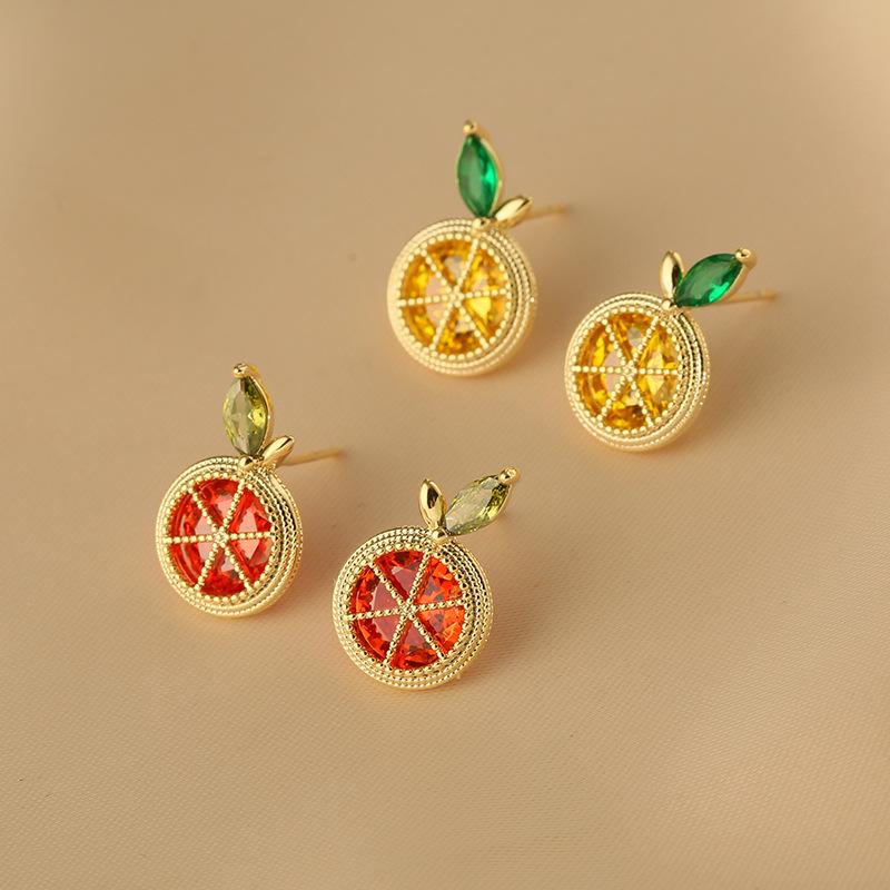 Environmentally Friendly, Fresh And Sweet Lemon Earrings, Fashionable And Versatile, Niche Design Earrings With A High-End Feel