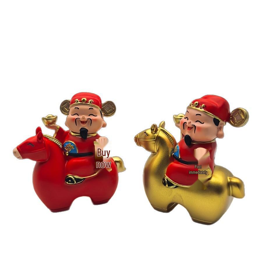 Year of the Horse Wealth God Figurine:  Instant Riches  Zodiac Mascot Statue for 2024 Luck