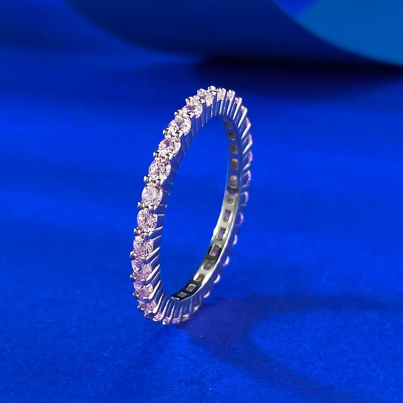 Spring And Summer Red Blue Green Thin Ring Personality Ring Thin Row Diamond Ring Wind