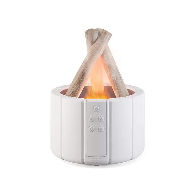 

Ароматерапевтический диффузор эфирных масел с дистанционным управлением USB ультразвуковой увлажнитель воздуха с пламенной лампой диффузор USB Cable белый