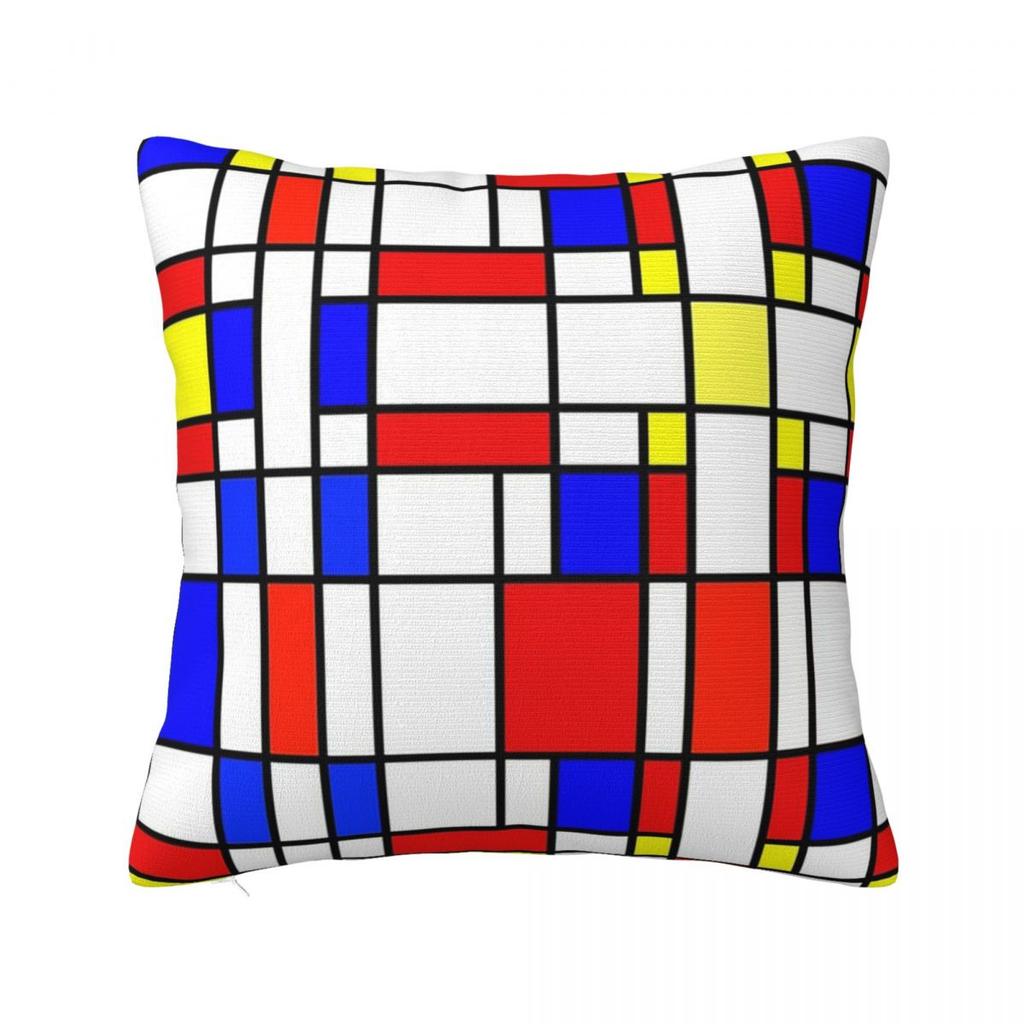 Piet Mondrian De Stijl Square Pillowcase Pillow Cover Polyester Cushion Decor Comfort Throw Pillow for Home Living Room