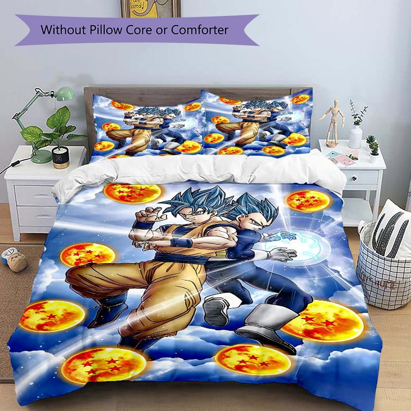3pcs Dragon Ball Z Bedding Set. Soft and Comfortable with No Core Included (1x Duvet Cover + 2x Pillow Covers) Yy251009225