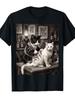 1PC Cat Smoking Tattoo Vintage Inked Kitty Artist Funny Meme T-Shirt,Black Round Neck Short Sle