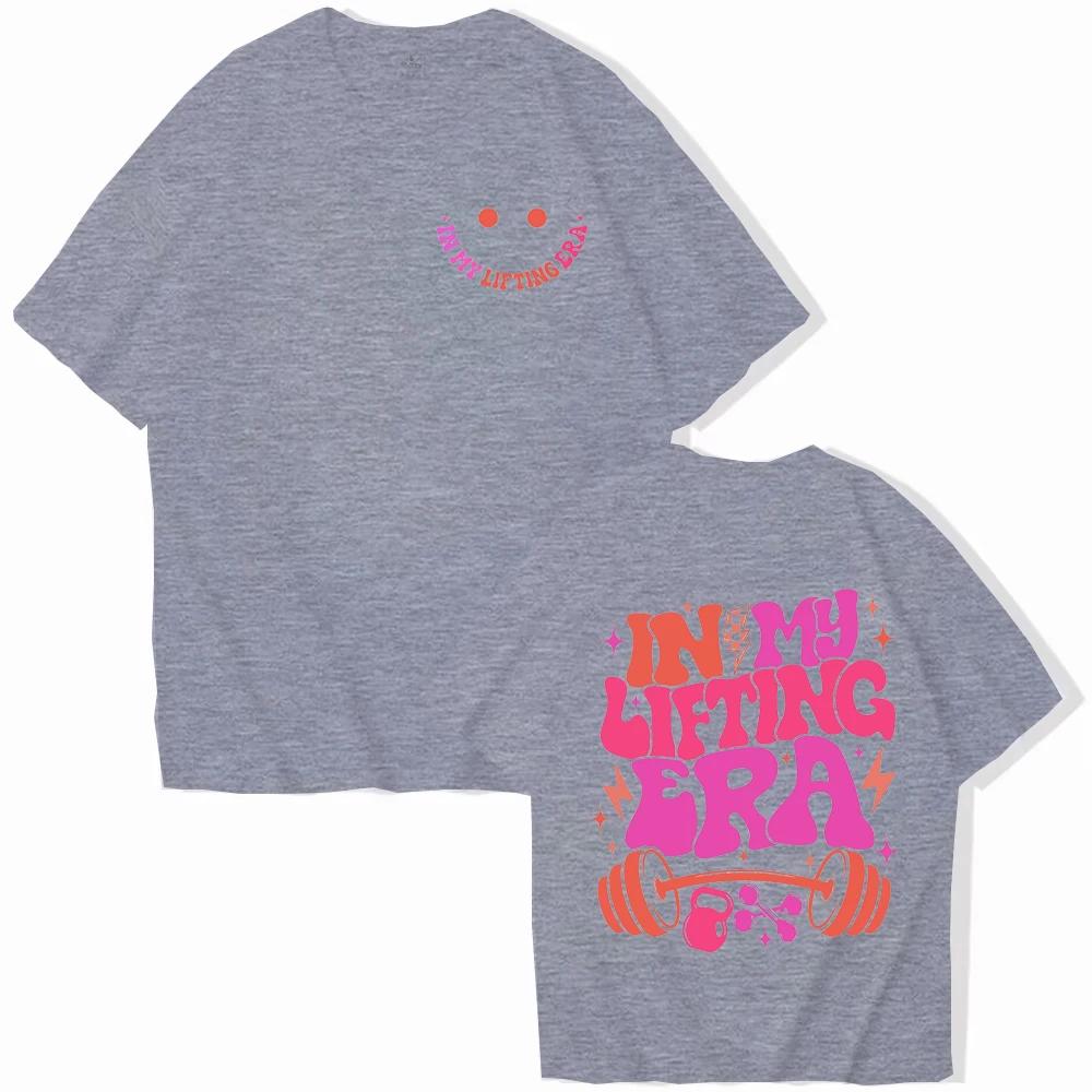 Be Happy Lift Heavy Tee Shirt For Women Funny Workout Weightlifting Graphic Tops Gym Mommy Short Sleeve Tshirts Female Clothing