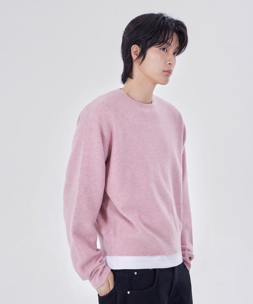 GLW Essential Round Neck Crop Knit Pink