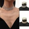Mehrschichtige Strass-Halskette Luxuriöse Schlüsselbein-Kette Modische Kristall-Halskette für Damen