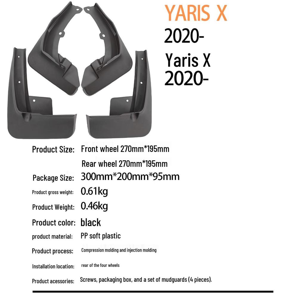Toyota Yaris X 2020 Schmutzfänger für grenzüberschreitende Fahrzeuge
