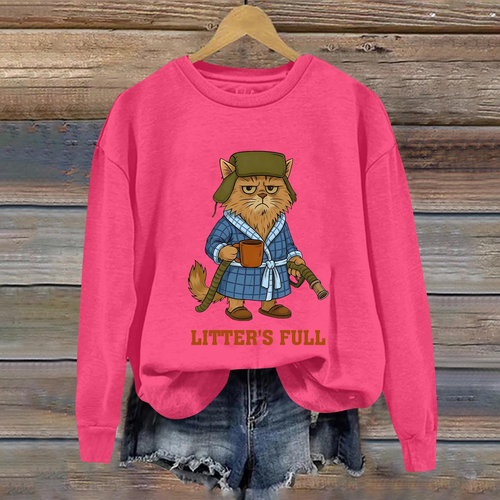 

Women s Fashionable And Fun Printed Round Neck Long Sleeved Casual Pullover Sweatshirts Top L