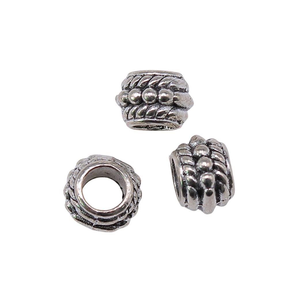 Multi Color Spacer Beads Ornate Metal Big Hole Beads For Jewelry Projects