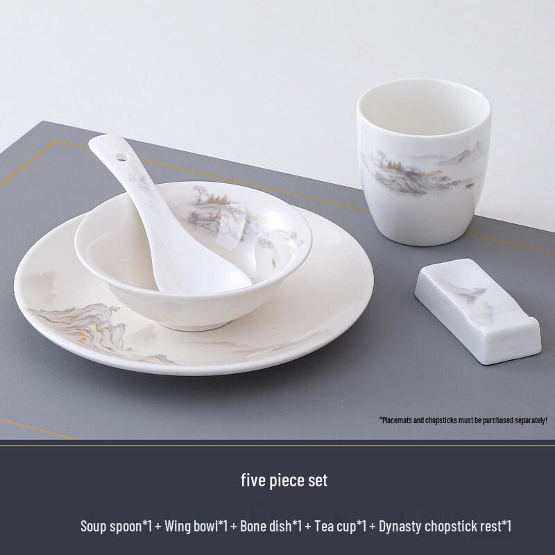 New Chinese Style Landscape Ceramic Tableware Set
