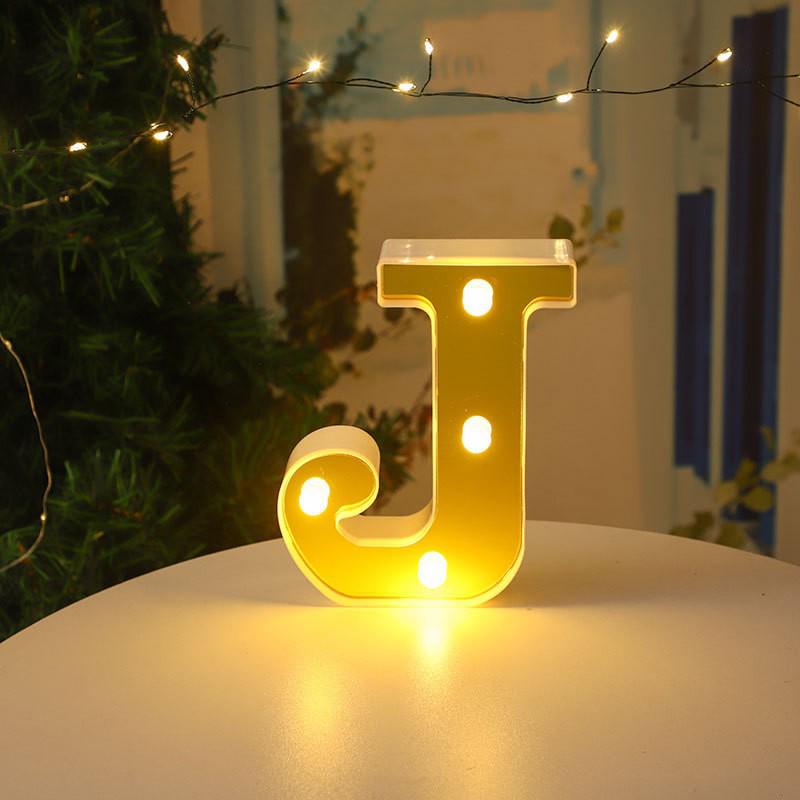 Gold LED Mirror Letter Lights - Romantic Birthday and Festive Décor