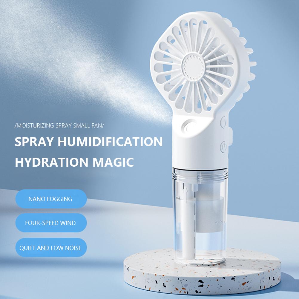 Handheld Mini USB Rechargeable Cooling Fan Portable Humidifier Mist Cooler Cooling Spray Humidifier Fan for Home/Office
