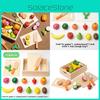 Wooden Fruit And Vegetable Cutting Toy With Magnetic Pieces For Preschool Kids Imaginative Play