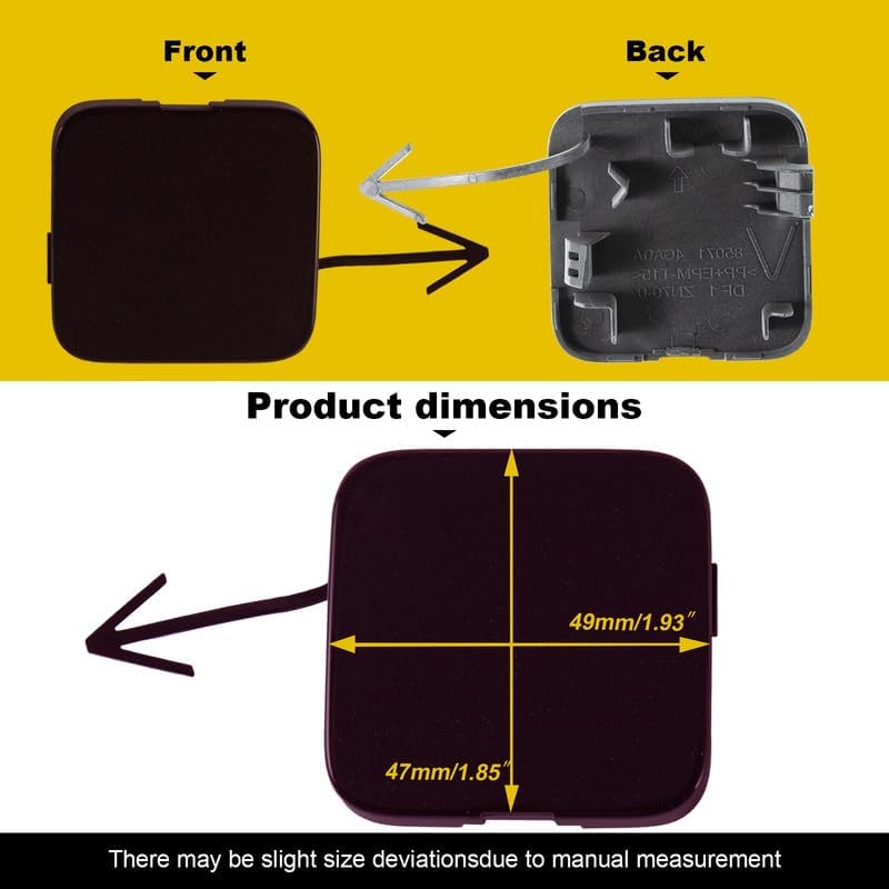 Car Rear Bumper Tow Hook Cover Compatible with Infiniti Q50 2014 2015 2016 2017 2018 Trailer Cover Cap 850714GA0A 85071-4GA0A Small Lid Towing Eye