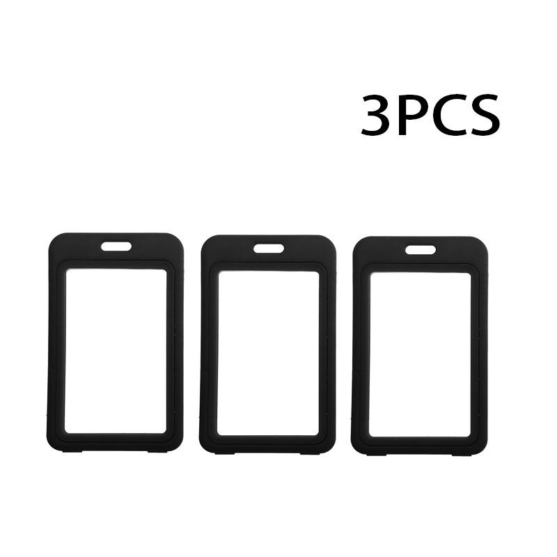 Cute Double Sided Transparent ID Card Holder Waterproof Name Badge Horizontal Id Badge Holder for Work School Clear Plastic