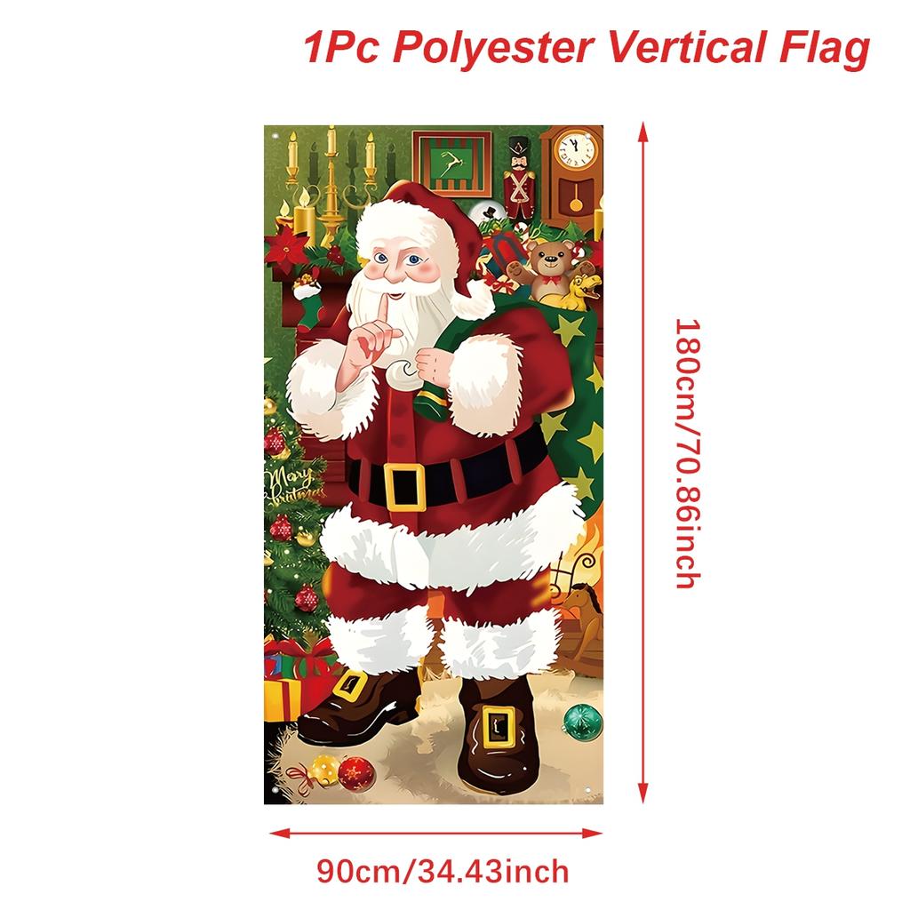 Christmas Santa Claus Flag Navidad Natal Noel Tree Door Hanging Flag Banner Christmas Decorations For Home 2025 New Year 2025