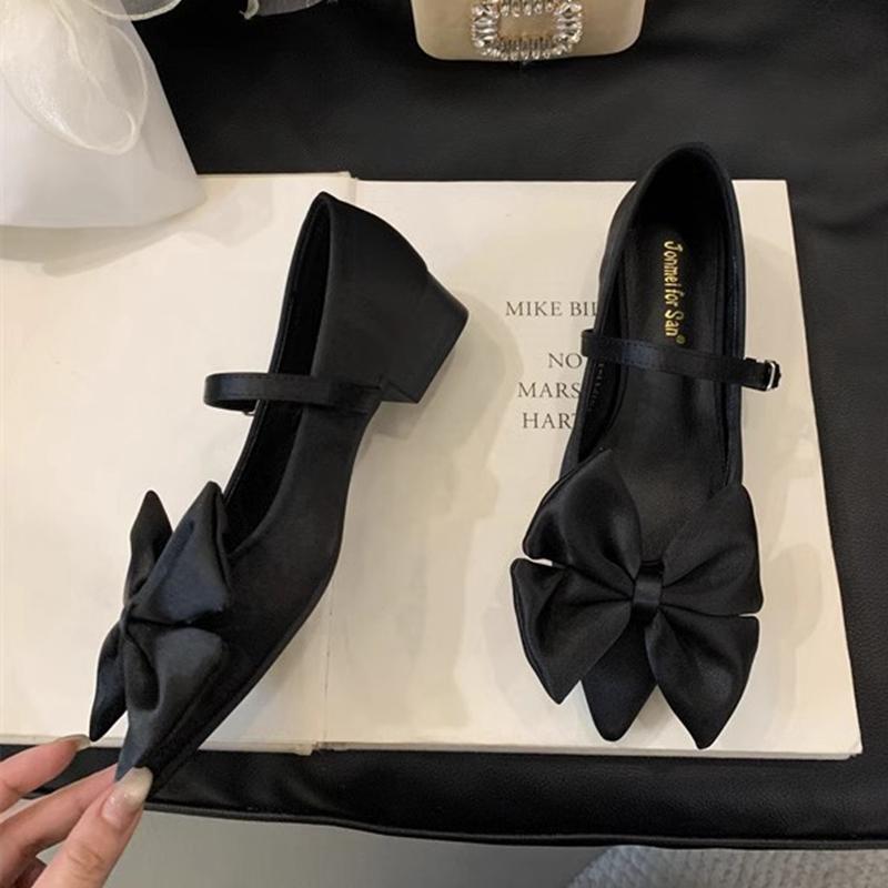 Fashion SUOJIALUN 2025 Spring New Brand Women Flat Shoes Fashion Big Bow-knot Ladies Elegant Mary Jane Shoes Square Low Heel Boat Shoes