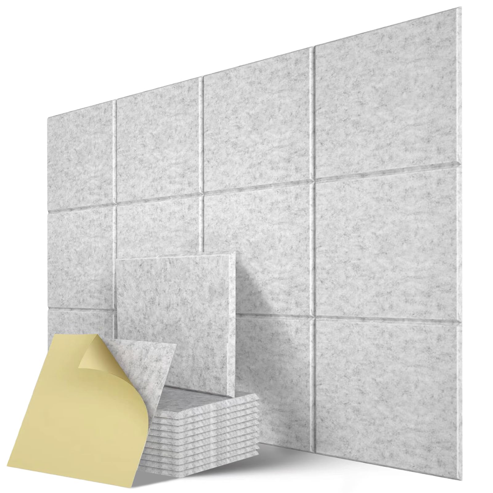 

MIKISHO Sound-Absorbing Material, Soundproofing Sheet, Soundproofing Sheet, Sound-Absorbing Board, Sound-Absorbing Panel (Gray, Set of 24)