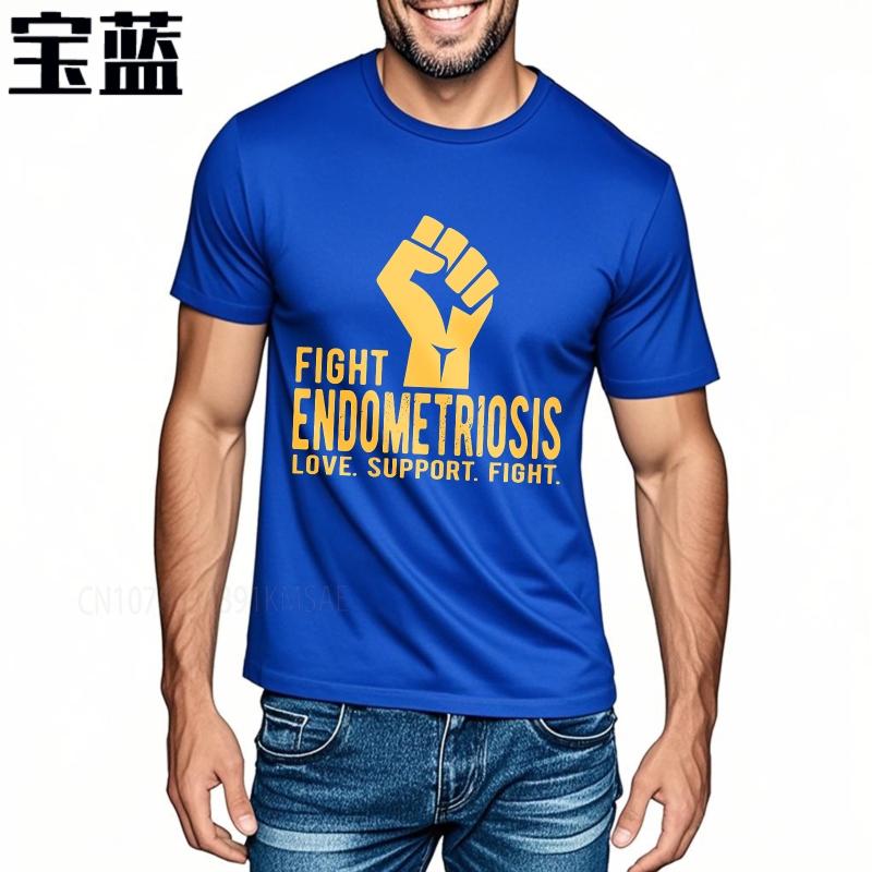 Vintage summer Boys tshirt Fight Endometriosis Love Support Fight Short Sleeve Printed Oneck Teeshirt cotton teeshirt for him