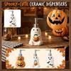 Ceramic Halloween Pumpkin Ghost Shape Soap Dispenser Pump Bottle for Bathroom Kitchen Countertop Use Durable and Easy To Refill
