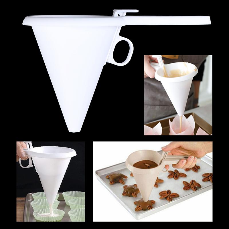 1Pc Chocolate Candy Icing Funnel Mold Pancake Cream Batter Dispenser Cake Tool
