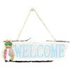 The Beloved Peter Rabbit Welcome Board, Measuring 24 X 8 X 3cm, Welcomes You with the Adorable Benjamin Bunny. Carefully Hand-painted, the Board Featu