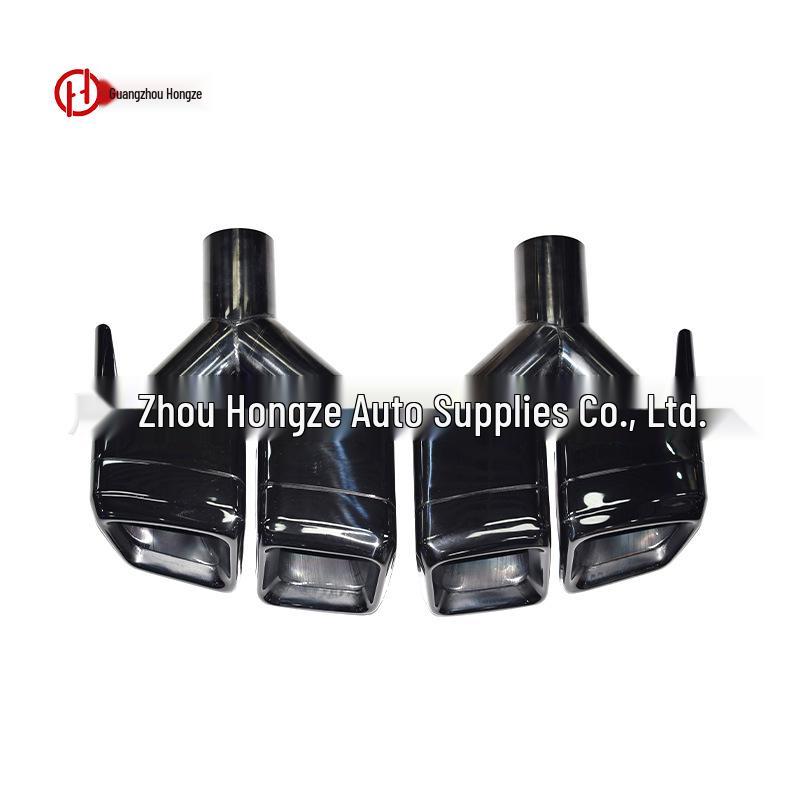 Mercedes W212 E-Class CLA Quad Square Port Black Plated AMG E63 Exhaust Tailpipe Upgrade