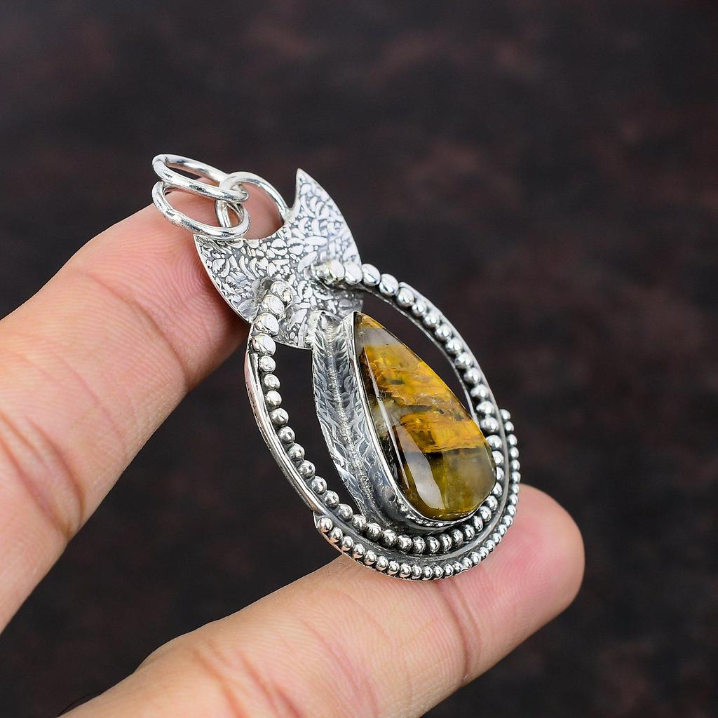 Nellite Hänge Handgjort Underbart Smycke 925 Sterling Silver Hänge En Klass Kvalitet Ädelstenssmycke Gåva Till Mor Helande Sten Hänge