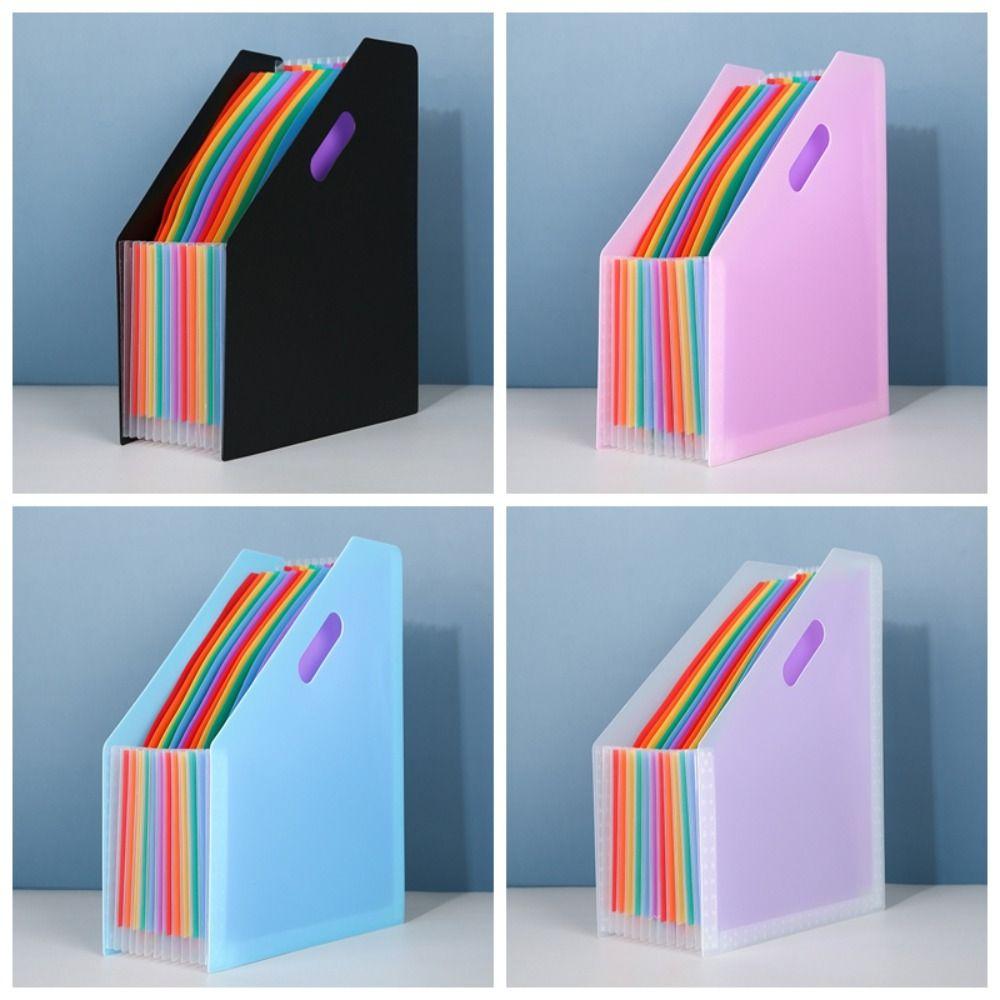 Multilayer Expanding File Folder School Office Stationery Storage Bag Slanted Vertical Organ Bag