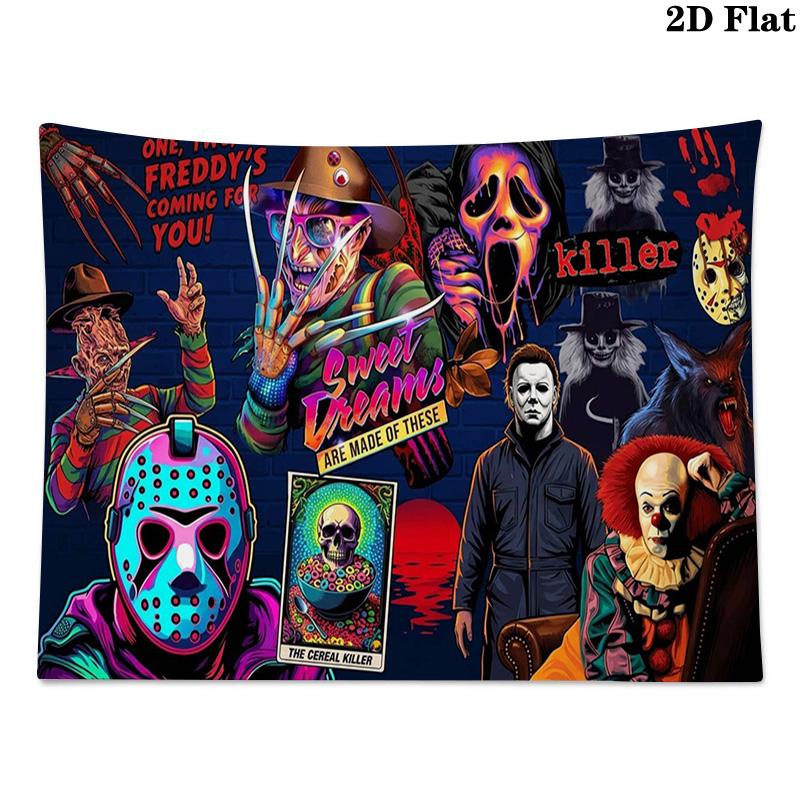 Horrorfilm Serie Wandkleed Esthetisch Wandkleed Bedrukt Stof Deken Decoratieve Wandkleden voor Slaapkamer Woonkamer Huisdecoratie