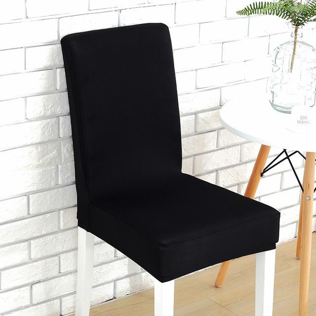 Spandex Pure Color Elastic Chair Cover Stretchable Dining Hall Chair Seat Case Dust Cover for Hotel Restaurant Home Dinner Chair