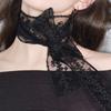 Koreanisches Süßes Blumen-Spitzen-Nackenband Anzieh-Dekoration Stil Haarband Halstuch Transparentes Langes Band Kopftuch