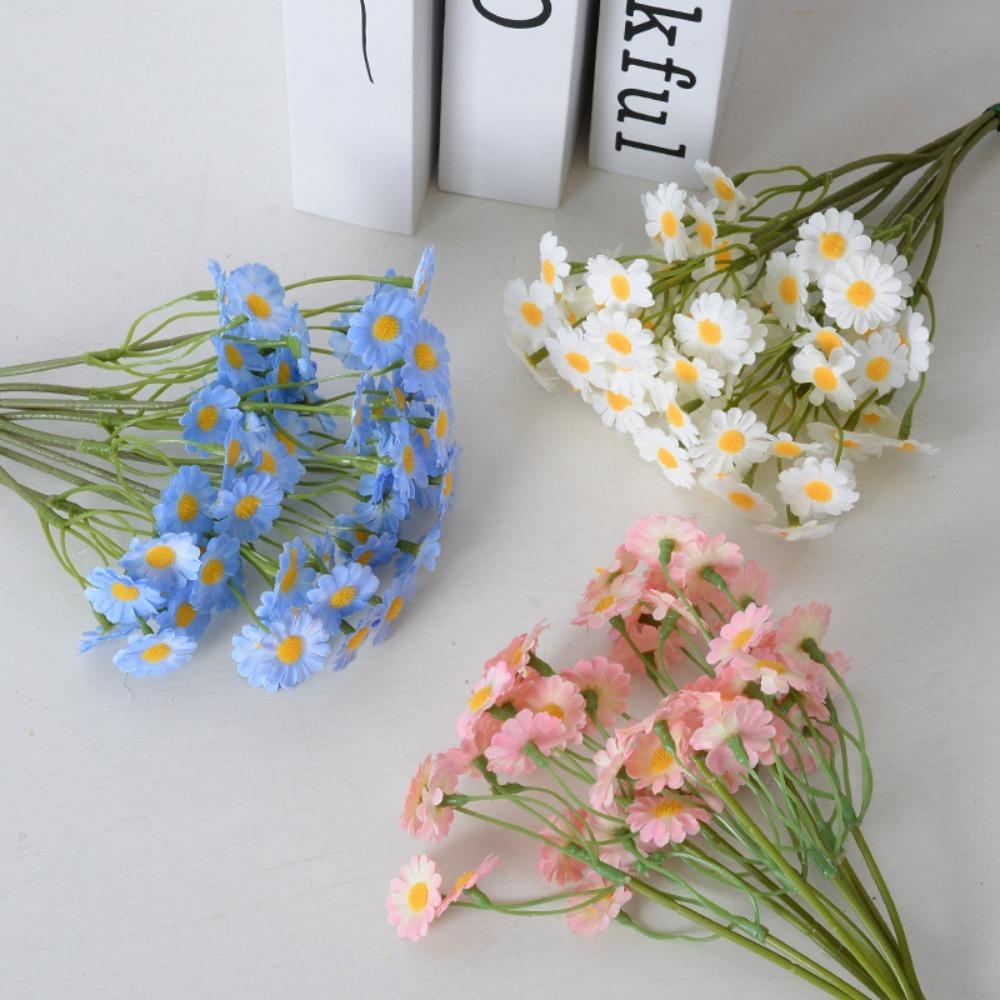 Artificial 2 Fork Chamomile Daisy Persian Flower Home Photo Garden Decor Bouquet