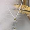 S925 Pure Silver Green Diamond Full Sky Star Necklace for Women's Summer Light Luxury and Unusual Instagram Sparkling Olive Green Zircon Neckchain