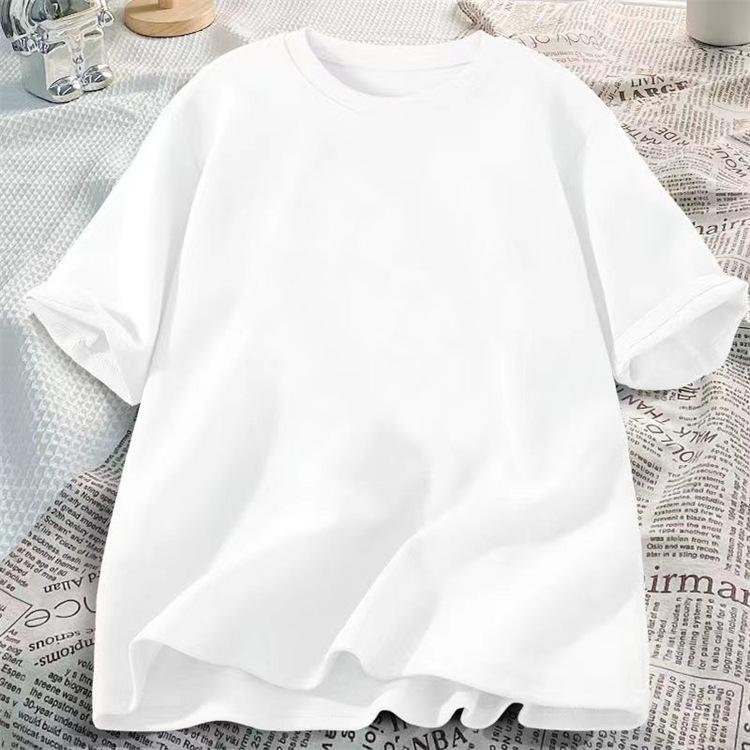 Unisex 260g Xinjiang Pure Cotton Heavyweight Short Sleeve T-Shirt - Solid Color, Combed Cotton, Loose Fit, White Base Layer