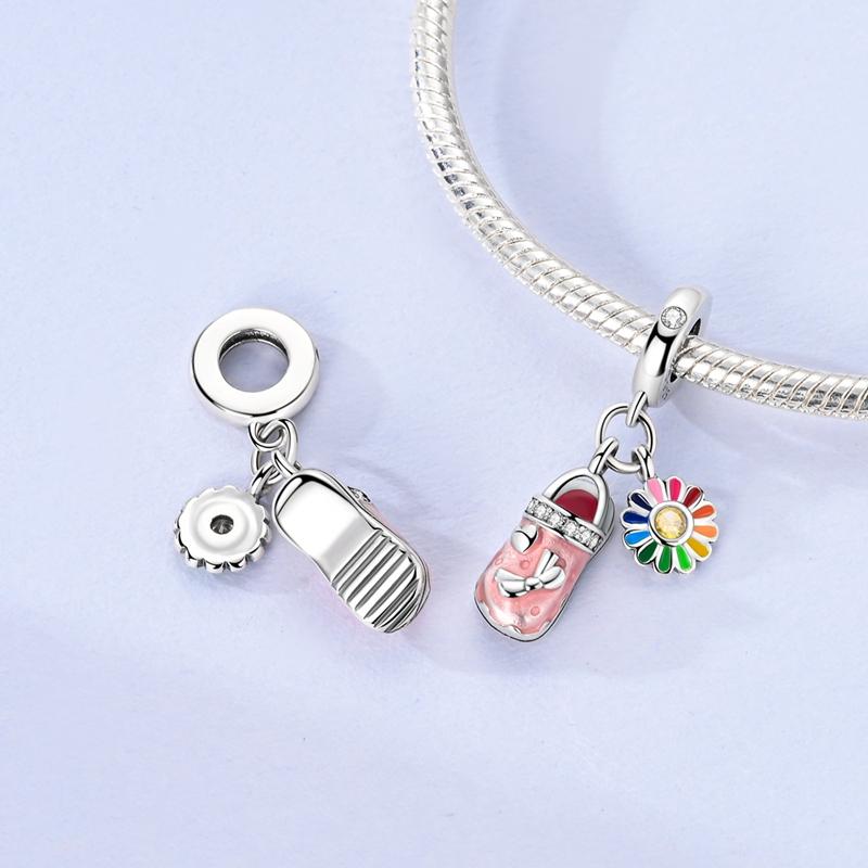 Fit Original Bracelet Copper Butterfly And Sunflower Heart Shape Charms Beads For Women Jewelry Making Fashion Pendant