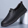 Men's Shoes Extra Large Size Soft-soled Leather Shoes Men's One-pedal Casual Shoes Autumn and Winter Velvet Thermal Shoes