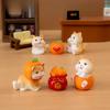 Creative New Year Lucky Orange Cat Blind Box Resin Craft Figurines Collectible