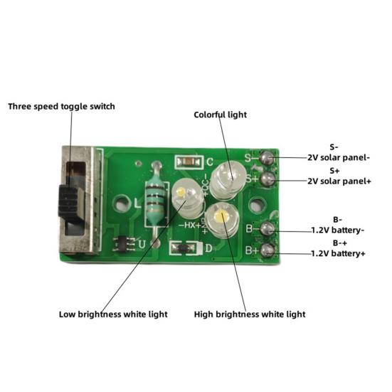 1.2V Solar Light Control Panel PCBA Circuit Board DIY Outdoor Garden Lawn Landscape Wall Pillar Street Solar Lamp Control Board Module
