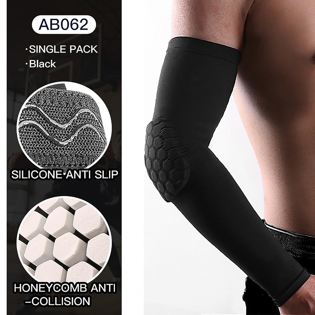 1Pc Sports Elbow Protection Honeycomb Anti-Collision Pressure Protection Arm Sleeve Basketball Cycling Fitness Protective Gear
