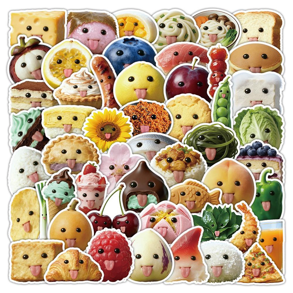 

55/110 Pcs HD Colorful Cute Abstract Food Stickers Thick for Notebook Desk Laptop Suitcase Phone Computer Decals