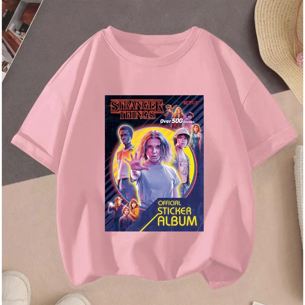 2026 Teenagers Kids Stranger Things Cartoon 2D Printed Casual Summer Short Sleeve T Shirt Hot Sale