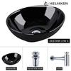Lave-mains à poser Helmken 65241001 (41x34) Siphon Noir + Chrome + Bouchon Click-Clack Chrome