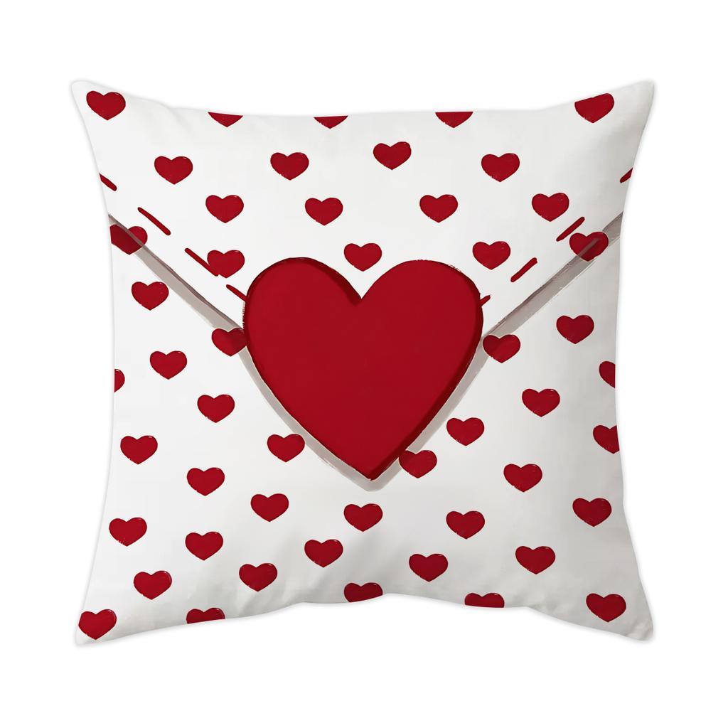 1/2Pcs Valentine'S Day Love Envelope Theme Pillow Cover, Comfortable And Soft Plush Texture, Festival Decoration Pillowcase,