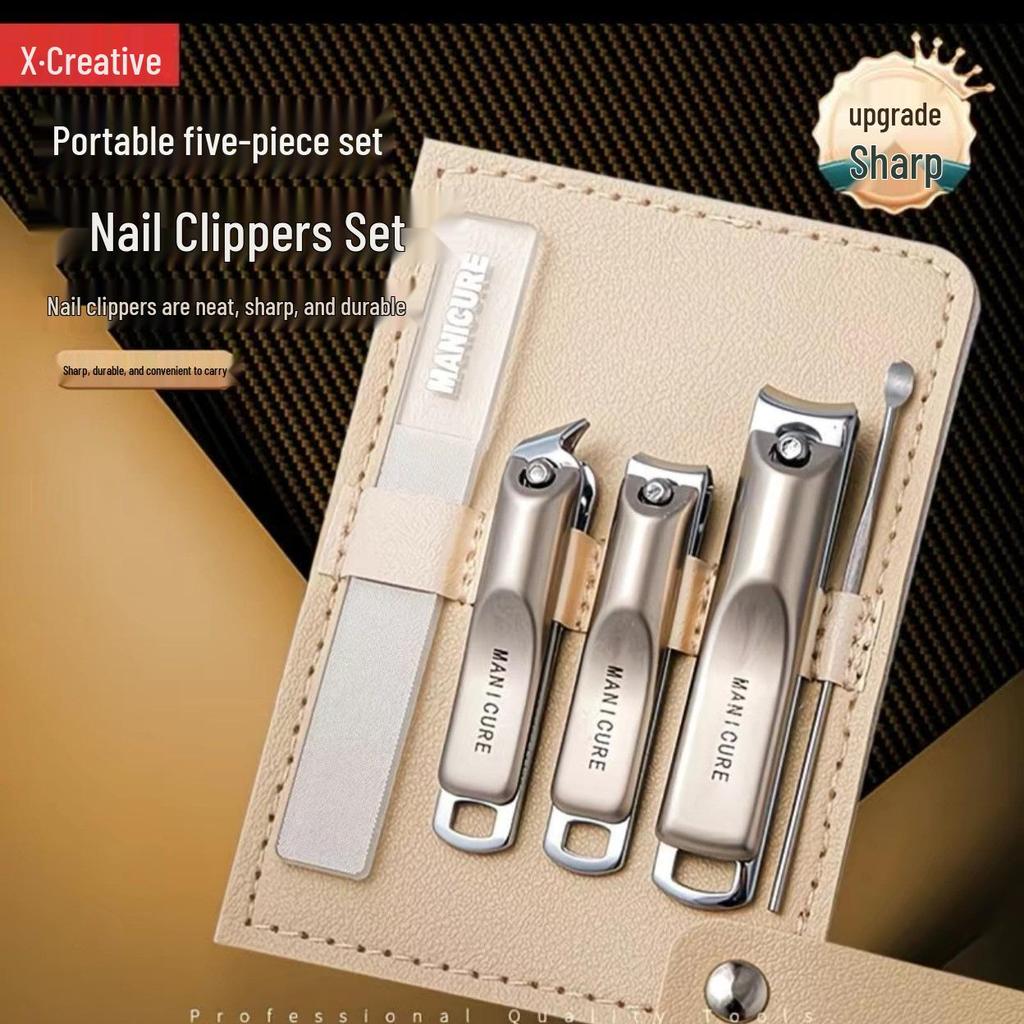 Portable Angled Nail Clipper Set: Complete Manicure Tool Kit