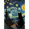 Black Cat Under The Sky Starry Night Series Theme Canvas Printing Fashion Populars Colors Mural Studio Home Decoration Art Gifts
