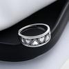 BF CLUB 925 Sterling Rings for Women Simple Geometric Handmade Irregular Retro Hollow Heart Ring Allergy For Birthday Gift